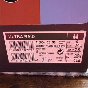 Salomon Ultra Raid Athletic Shoes morganite & vanilla W 7.5 M 6.5 EURO 39 1/3